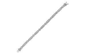 Sterling Silver Art Deco Style Bracelet Set With Cubic Zirconia