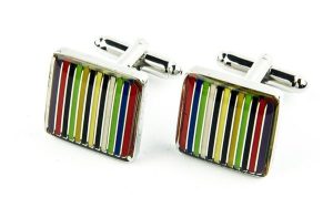 Multicolored Striped Designer Style Cufflinks