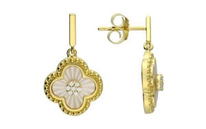 Gold Plated Art Deco Drop Earrings