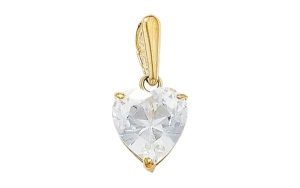 9ct Yellow Gold Heart Basket Pendant With 16 Inch Chain