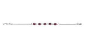Sterling Silver Red Cubic Zirconia Stone Bracelet
