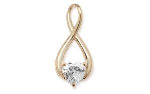 9ct Yellow Gold Heart Infinity Pendant With Chain