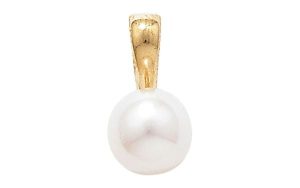 9ct Yellow Gold Pearl Drop Pendant With Chain